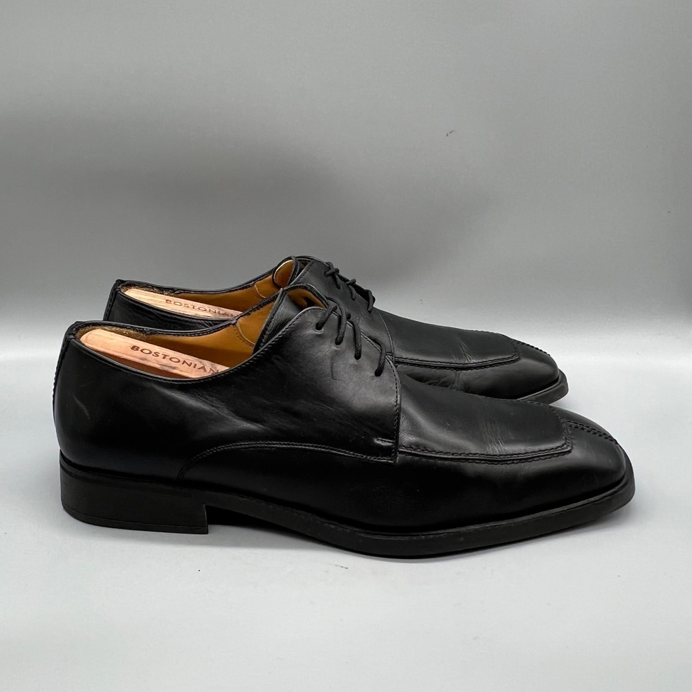 Mezlan Shoes Men 11 Black Leather Picardie Oxford Split Toe Lace Up Dress Formal